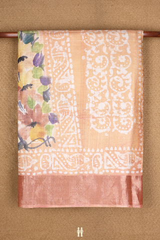 Tussar Silk Saree In Multicolor With Allover Floral Printed