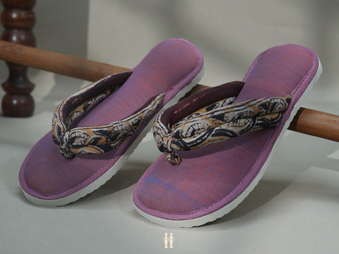 Kalamkari Design Mulberry Cotton Slippers