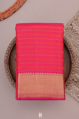 Kanchipuram Silk Saree In Rani Pink With Neli Design