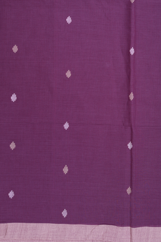 Threadwork Buttas Dusty Purple Bengal Cotton Saree