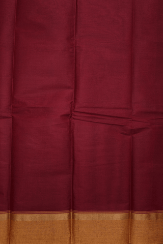 Threadwork Motifs Berry Red Kanchi Cotton Saree