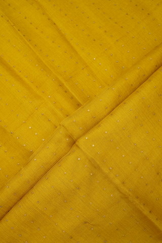 Chamki Work Pear Yellow Jute Saree