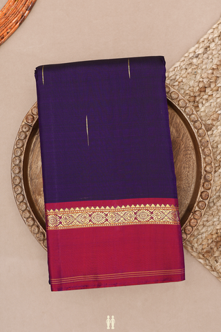 Zari Stripes Buttas Regal Purple Kanchipuram Silk Saree