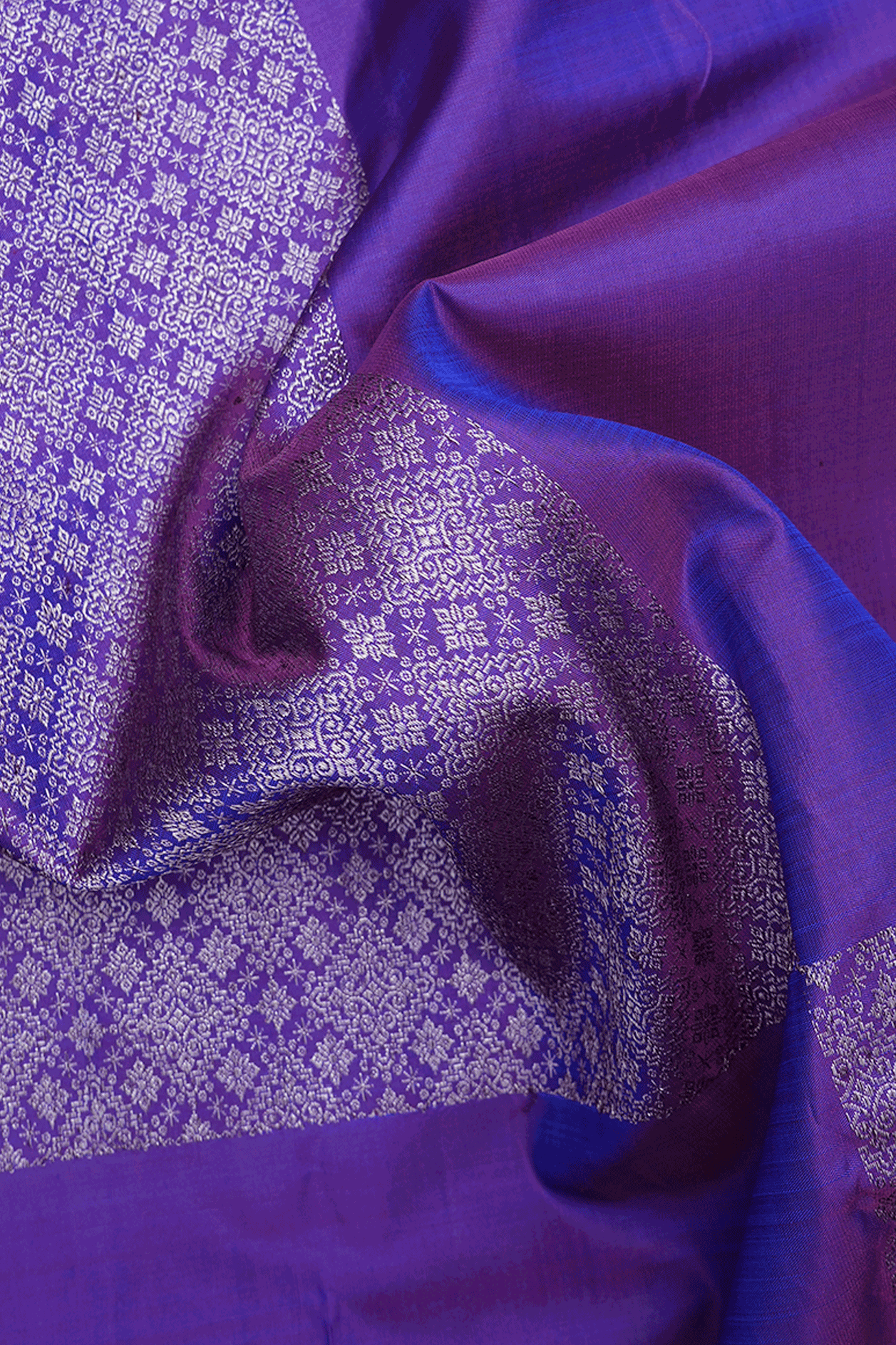 Fancy Zari Design Indigo Purple Kanchipuram Silk Saree – Sundari Silks