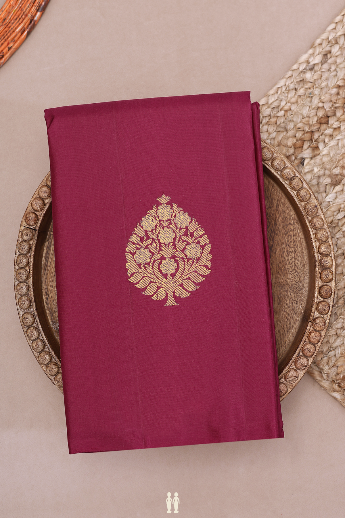 Tree Zari Motifs Berry Pink Kanchipuram Silk Saree