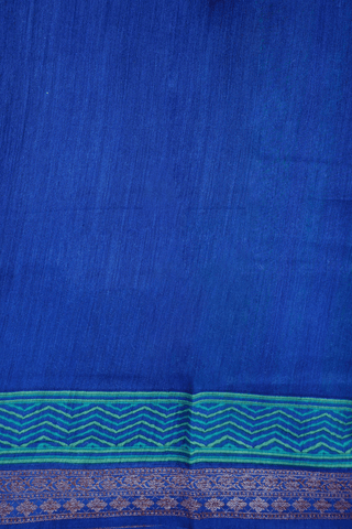 Allover Floral Design Royal Blue Chanderi Silk Cotton Saree