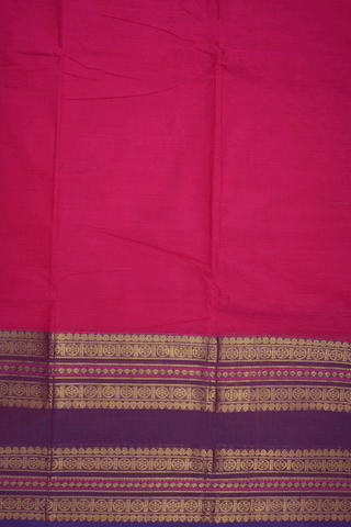 Threadwork Buttis Rose Red Chettinadu Cotton Saree