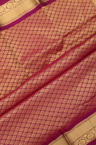 Kanchipuram Silk Saree In Beige With Jacquard Pattern