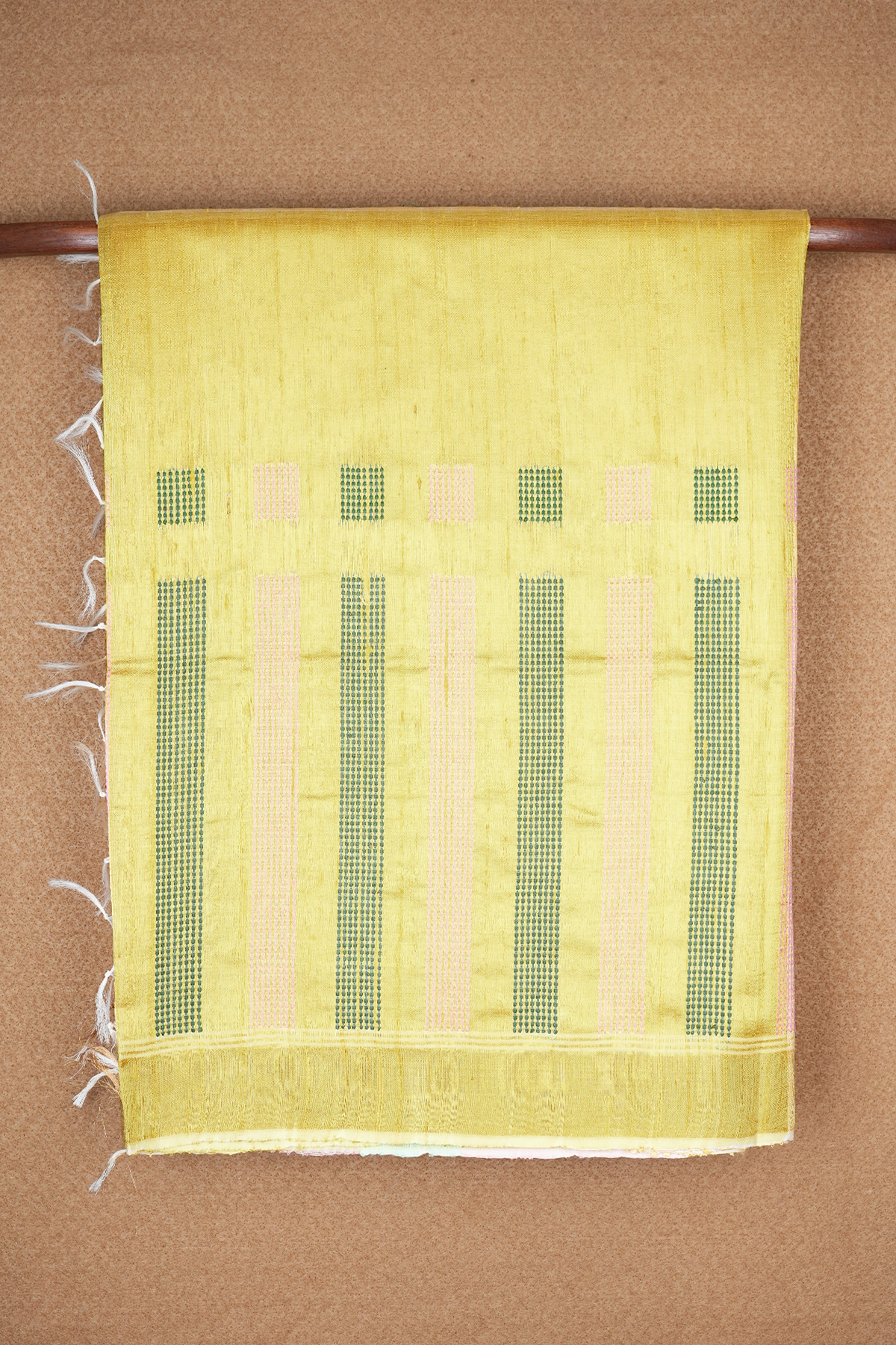 Stripes Design Royal Yellow Jute Saree