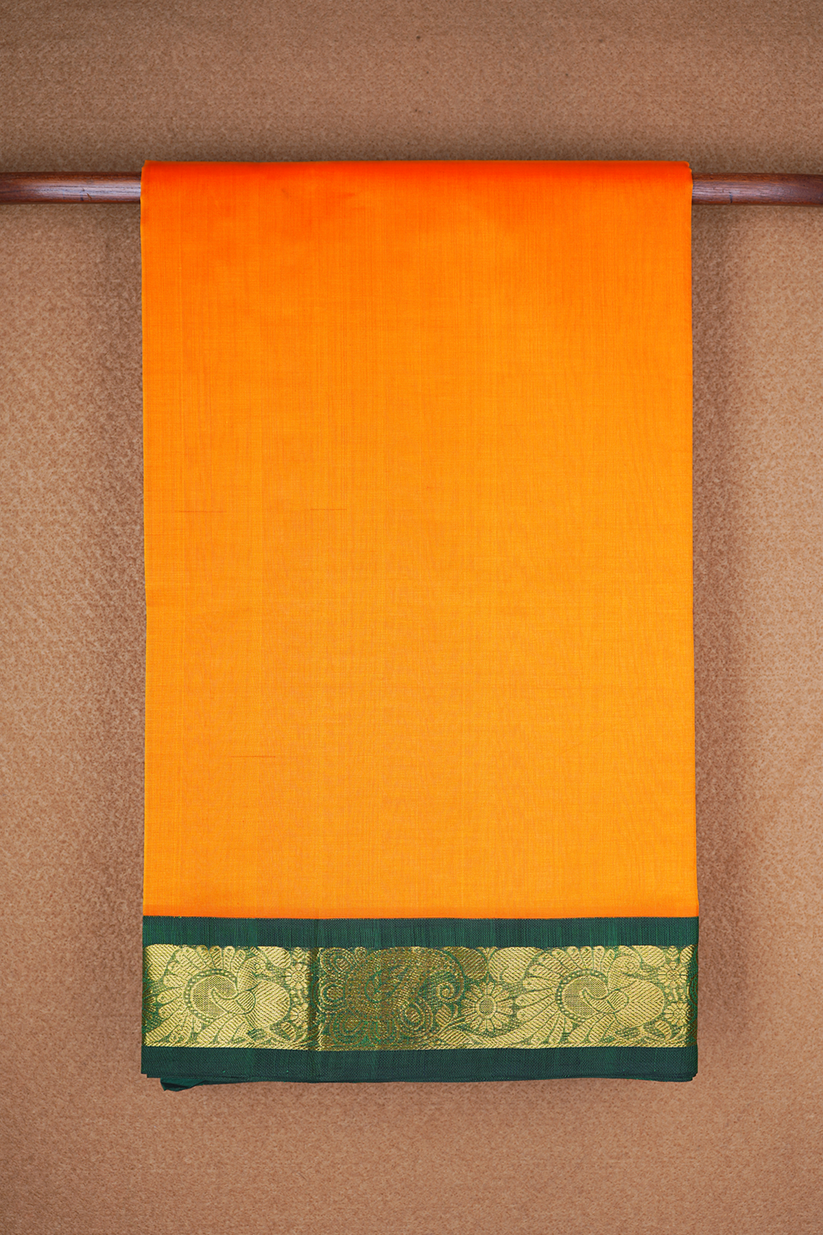 Contrast Border Royal Orange Traditional Silk Cotton Saree