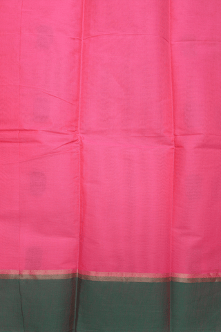 Threadwork Motifs Rose Pink Kanchi Cotton Saree