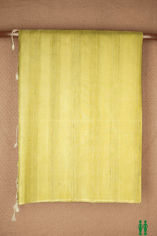 Plain Light Moss Green Raw Silk Saree