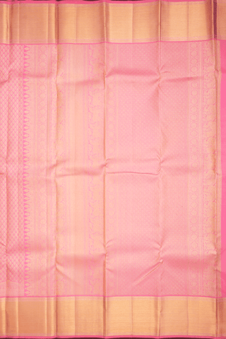 Zari Border In Brocade Tulip Pink Kanchipuram Silk Saree