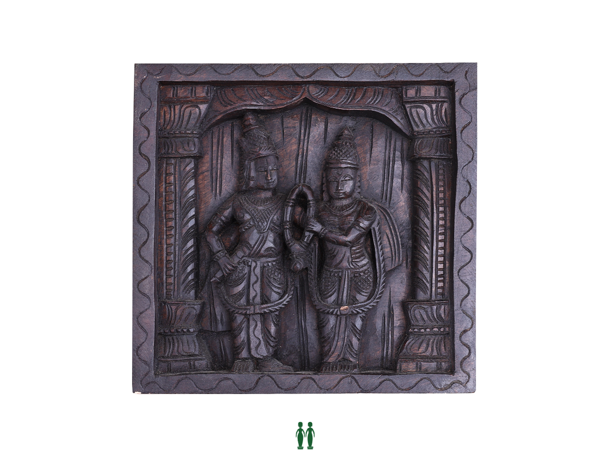 Wooden Ramar And Seeta Wall Panel For Decor