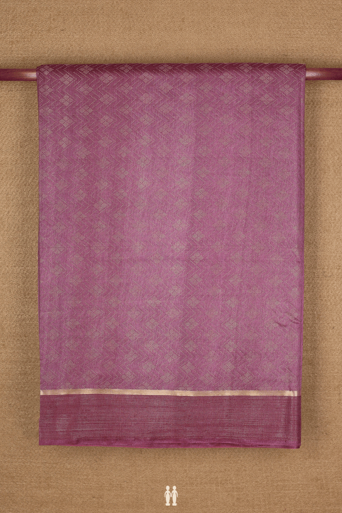 Semi Raw Silk Saree In Mauve Purple With Threadwork Design