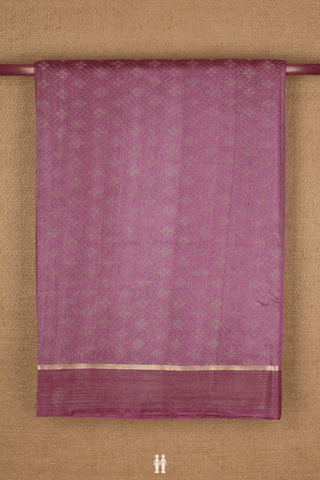 Semi Raw Silk Saree In Mauve Purple With Threadwork Design