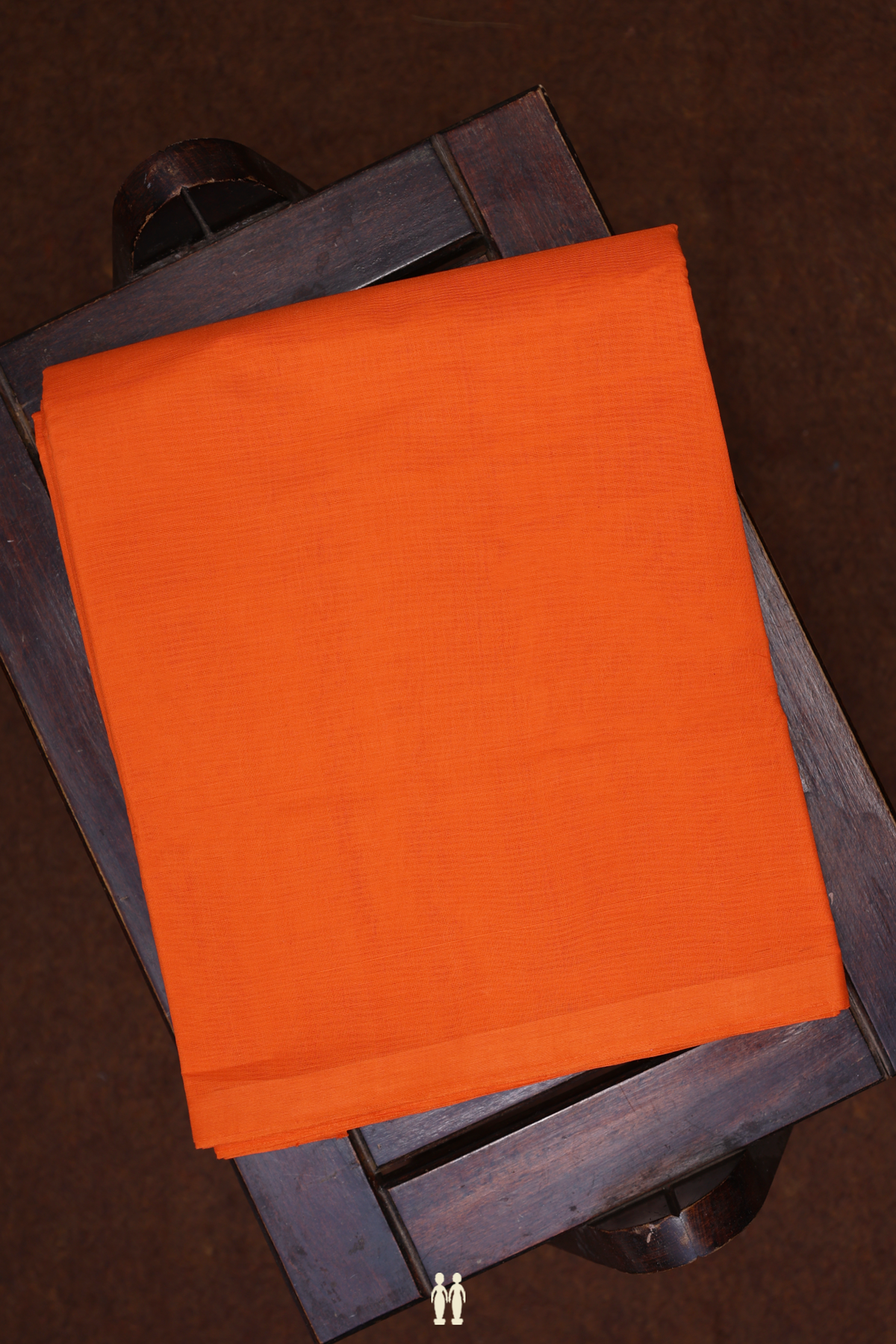 Plain Spiced Orange Cotton Dhoti With Angavastram Set