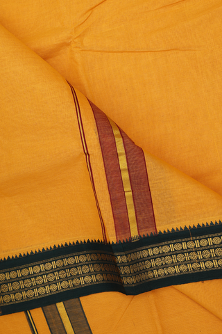 Ganga Jamuna Border Orange Cotton Dhoti With Angavastram Set