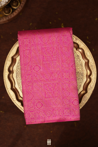 Kanchipuram Silk Saree In Magenta With Brocade Design