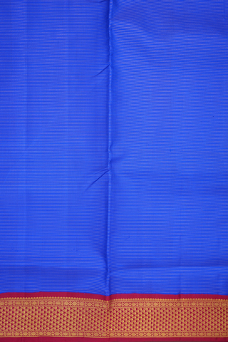 Zari Stripes Design Indigo Blue Nine Yards Silk Saree