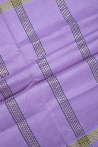 Zari Border Plain Pastel Purple Traditional Silk Cotton Saree