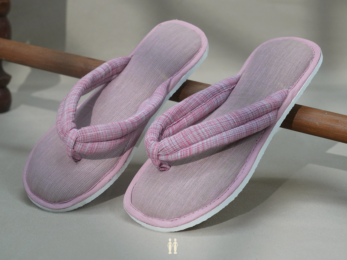 Plain Pink Cotton Slippers