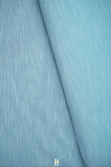 Allover Stripes Design Light Blue Cotton Fabric