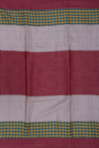 Checks Border Multicolor Tussar Silk Saree