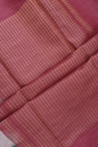 Checks Border Multicolor Tussar Silk Saree