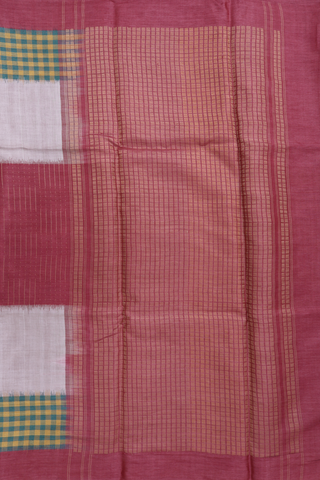 Checks Border Multicolor Tussar Silk Saree