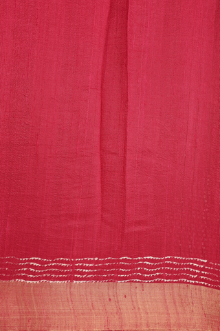 Floral Printed Design Crimson Red Tussar Silk Saree