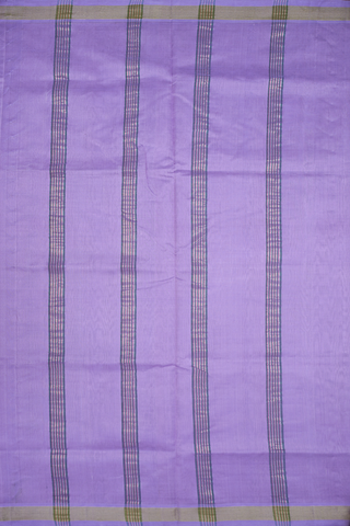 Zari Border Plain Pastel Purple Traditional Silk Cotton Saree