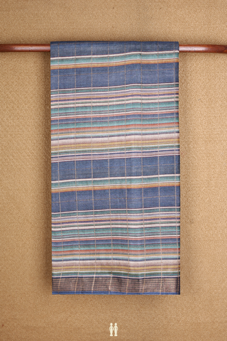 Allover Stripes Design Multicolor Tussar Silk Saree