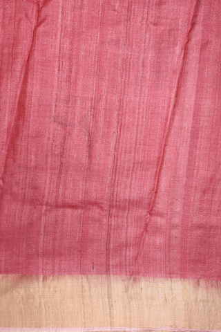 Floral Design Shades Of Pink Tussar Silk Saree