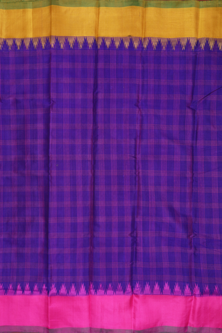 Ganga Jamuna Border Royal Purple Gadwal Silk Cotton Saree