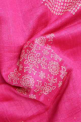 Allover Diamond Design Magenta Tussar Silk Saree