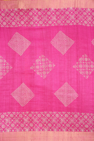 Allover Diamond Design Magenta Tussar Silk Saree