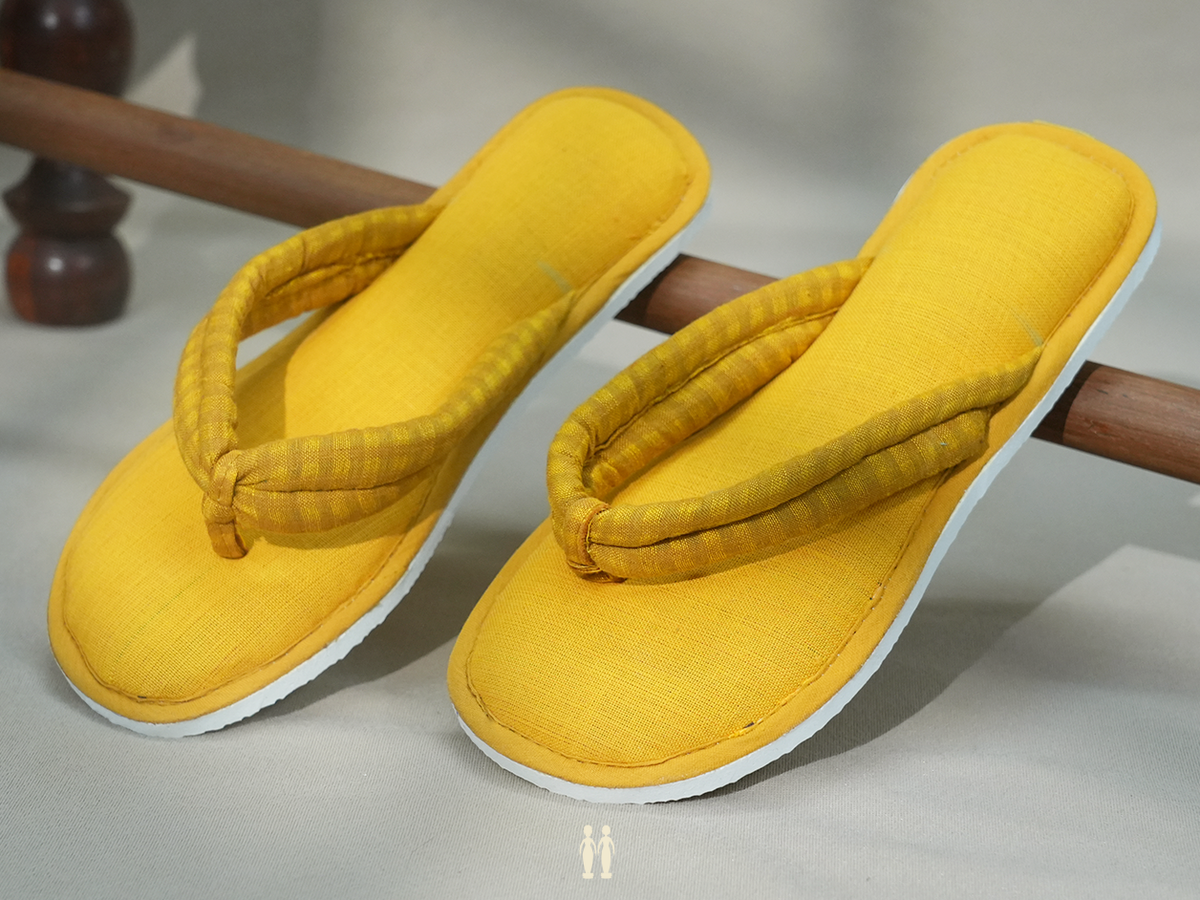 Plain Mustard Yellow Cotton Slippers