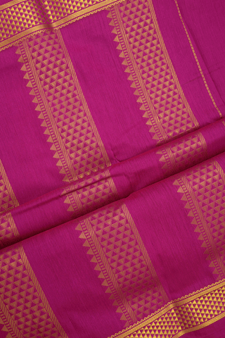 Arai Maadam Zari Border Plain Magenta Apoorva Cotton Saree