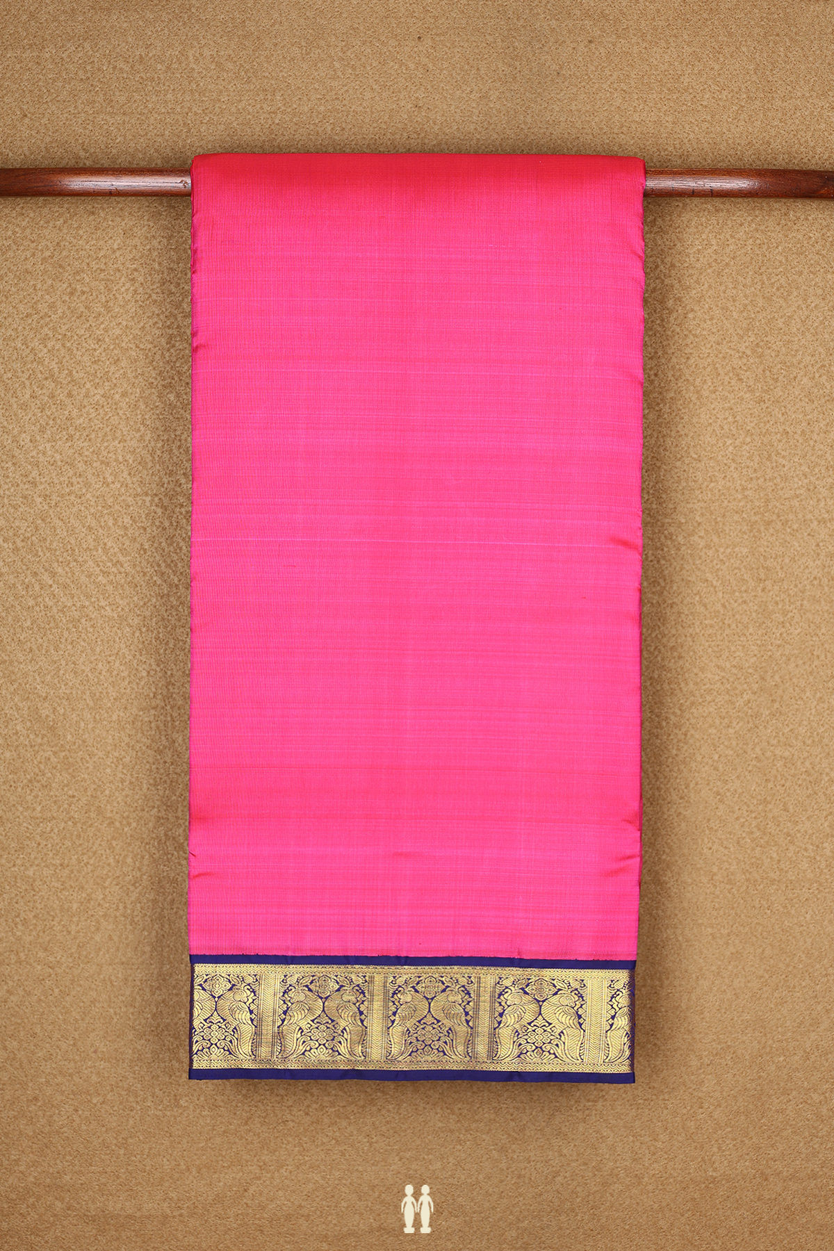 Peacock Border Plain Magenta Nine Yards Silk Saree