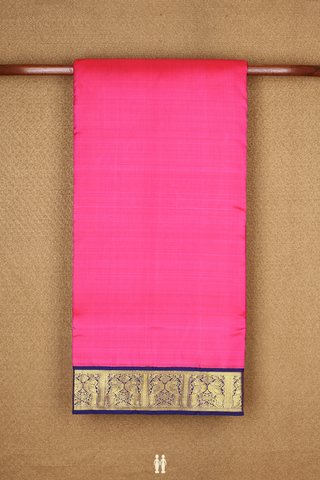 Peacock Border Plain Magenta Nine Yards Silk Saree