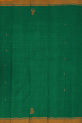 Kanchi Cotton Saree In Green With Floral Buttas