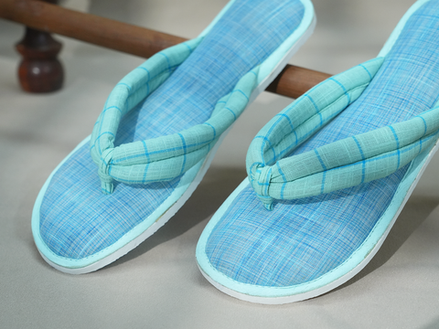 Plain Pastel Blue Cotton Slippers