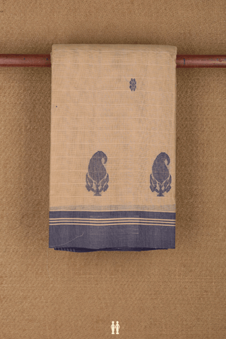 Kanchi Cotton Saree In Tan Brown With Floral Buttas