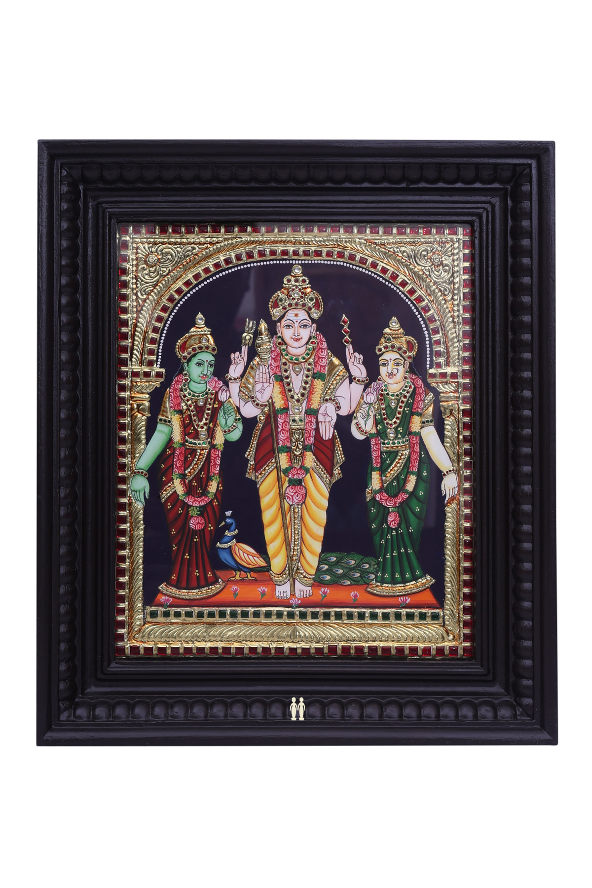 Lord Murugan Valli Deivanai Tanjore Painting