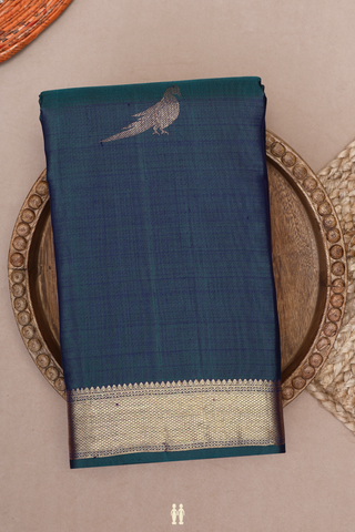 Parrot Zari Motifs Dual Tone Kanchipuram Silk Saree