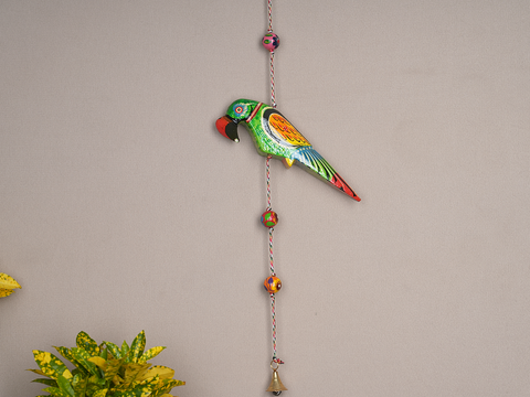 Wooden Handicraft Small Size Parrot Set Of 2 Wall Hangings