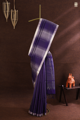 Allover Stripes Design Shades Of Purple Soft Silk Saree