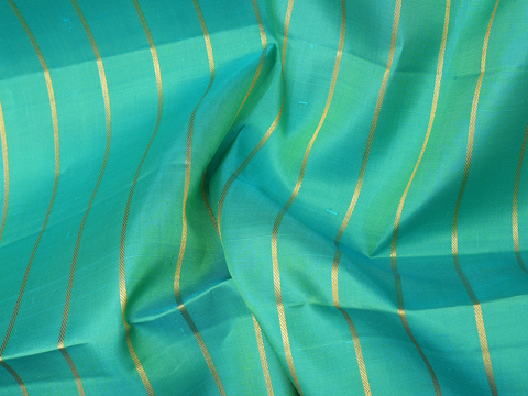 Stripes Design Sea Green Kanchipuram Pavadai Sattai Material