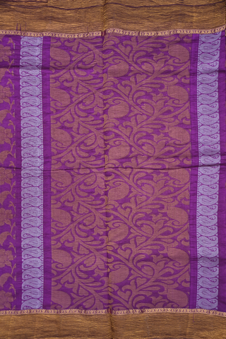 Allover Floral Zari Design Purple Raw Silk Saree